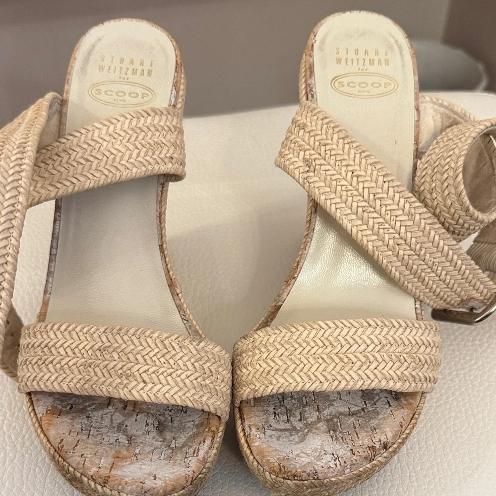 Stuart Weitzman Cream Espadrille Sandals
